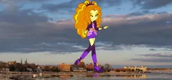 Size: 3000x1400 | Tagged: safe, artist:orin331, derpibooru import, edit, vector edit, adagio dazzle, equestria girls, equestria girls series, find the magic, spoiler:eqg series (season 2), charlottetown, female, giantess, macro, prince edward island, vector