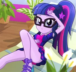 Size: 641x609 | Tagged: safe, artist:charliexe, derpibooru import, sci-twi, twilight sparkle, equestria girls, equestria girls series, spring breakdown, spoiler:eqg series (season 2), adorasexy, beautiful, breasts, busty sci-twi, busty twilight sparkle, butt, clothes, cute, dress, female, geode of telekinesis, glasses, legs, magical geodes, ponytail, schrödinger's pantsu, sexy, skirt, skirt lift, solo, stupid sexy sci-twi, stupid sexy twilight, thighs, twiabetes, twibutt, upskirt denied