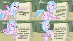 Size: 3840x2160 | Tagged: suggestive, derpibooru import, edit, edited screencap, screencap, silverstream, classical hippogriff, hippogriff, uprooted, comic, despicable me, female, gru's plan, image, mare, meme, monty python, monty python's the meaning of life, png, silverstream's plan, solo, spoilers for another series, the meaning of life, vulgar