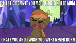 Size: 640x361 | Tagged: safe, derpibooru import, edit, edited screencap, editor:undeadponysoldier, screencap, button mash, earth pony, pony, angry, beanie, button's hat, caption, castle, colt, engrish, eyes closed, gamer gets trolled, hat, image macro, implied cream heart, implied death, male, open mouth, rage, rage quit, reference, saying celestia's name in vane, smosh, text, vulgar, yelling