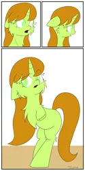 Size: 3000x6000 | Tagged: safe, artist:fajnyziomal, derpibooru import, oc, oc:świstek#1, unofficial characters only, original species, plant pony, pony, unicorn, comic:świstek, amputee, armless, bipedal, cheek fluff, chest fluff, comic, leg fluff, plant, solo, stump