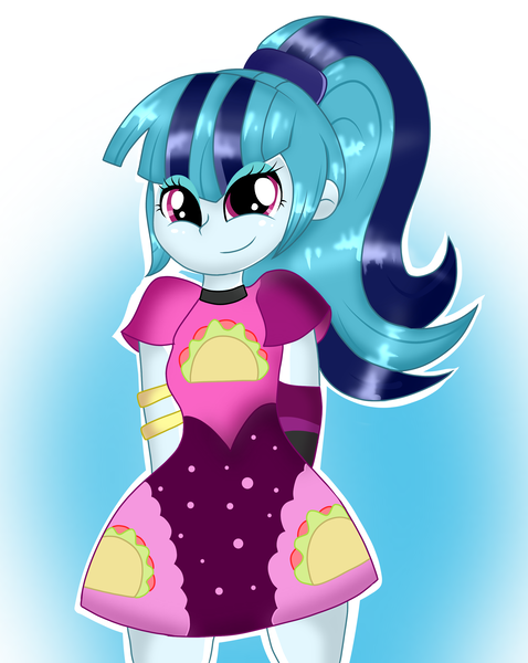 Size: 2343x2941 | Tagged: safe, artist:doraeartdreams-aspy, derpibooru import, sonata dusk, equestria girls, equestria girls series, find the magic, spoiler:eqg series (season 2), female, solo, taco dress