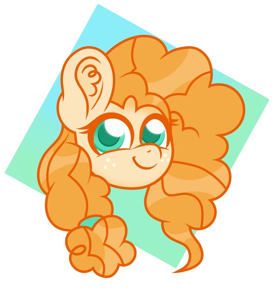 Size: 1933x2048 | Tagged: safe, artist:superanina, derpibooru import, pear butter, earth pony, pony, applejack's mom, bust, buttercup, colored pupils, cute, ear fluff, female, head only, mother, pearabetes, portrait, simple background, smiling at you, solo