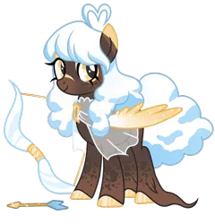 Size: 1600x1668 | Tagged: safe, artist:magicdarkart, derpibooru import, oc, pegasus, pony, arrow, bow (weapon), bow and arrow, colored wings, deviantart watermark, female, mare, obtrusive watermark, simple background, solo, transparent background, watermark, weapon, wings