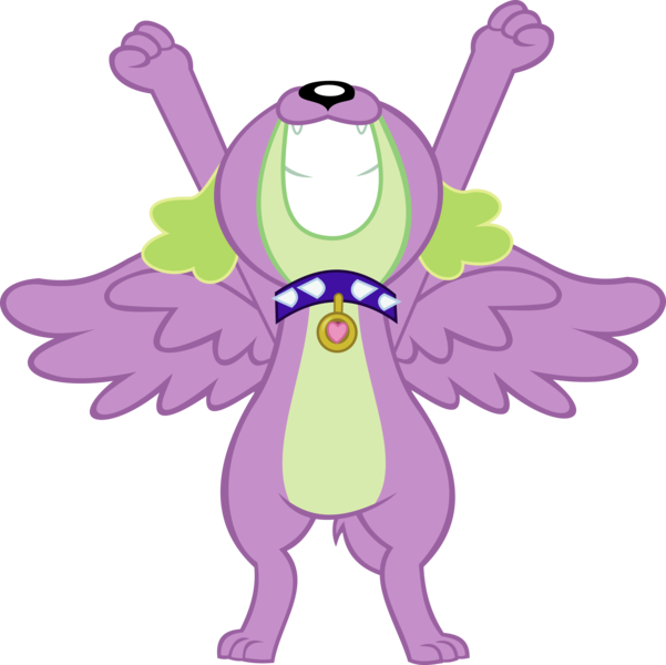 Size: 5308x5298 | Tagged: safe, alternate version, artist:red4567, derpibooru import, spike, spike the regular dog, dog, dragon, equestria girls, equestria girls series, molt down, wake up!, spoiler:choose your own ending (season 2), spoiler:eqg series (season 2), alicorn wings, bipedal, male, paws, puppy, scene interpretation, simple background, spike's dog collar, transparent background, vector, wake up!: pinkie pie, winged dog, winged spike