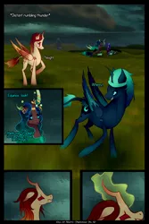 Size: 2560x3840 | Tagged: safe, artist:astralmelodia, deleted from derpibooru, derpibooru import, princess celestia, princess luna, oc, oc:equinox (astralmelodia), oc:solstice (astralmelodia), alicorn, pony, comic:era of night, alicorn oc, cloud, comic, curved horn, family, foal, horn, jewelry, magic, ocean, playing, redesign, royal sisters, siblings, signature, text, thunderstorm, wings