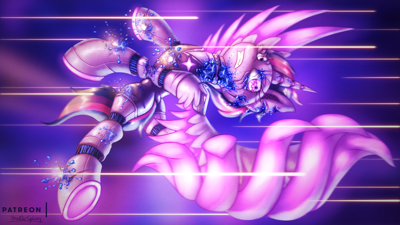 Size: 3840x2160 | Tagged: safe, artist:shad0w-galaxy, derpibooru import, twilight sparkle, twilight sparkle (alicorn), alicorn, pony, cyberpunk, female, gritted teeth, large wings, mare, solo, wings