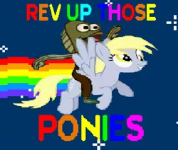 Size: 586x496 | Tagged: safe, artist:marioandsoniclover, derpibooru import, derpy hooves, pegasus, pony, arrgh!, crossover, female, fred, mare, meme, nyan cat, rev up those fryers, spongebob squarepants, wat