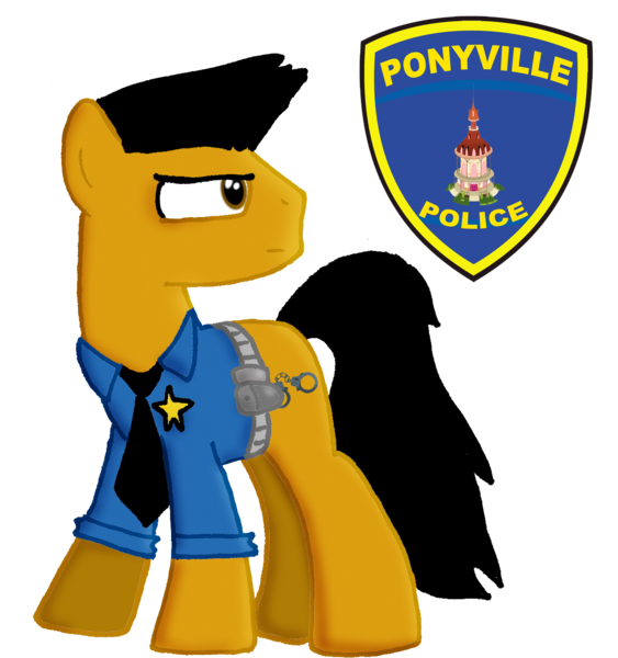 Size: 1155x1230 | Tagged: artist:ajmstudios, badge, derpibooru import, oc, oc:officer cuffs, police, ponyville police, safe, scootaloo's scootaquest comic, unofficial characters only