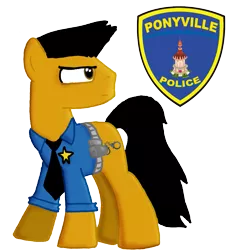 Size: 1155x1230 | Tagged: artist:ajmstudios, badge, derpibooru import, oc, oc:officer cuffs, police, ponyville police, safe, scootaloo's scootaquest comic, unofficial characters only