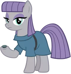 Size: 5989x6280 | Tagged: safe, artist:andoanimalia, derpibooru import, boulder (pet), maud pie, earth pony, pony, maud pie (episode), absurd resolution, clothes, female, lidded eyes, looking at you, mare, simple background, solo, transparent background, vector