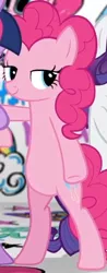 Size: 276x704 | Tagged: safe, derpibooru import, official, screencap, pinkie pie, rarity, twilight sparkle, twilight sparkle (alicorn), alicorn, earth pony, pony, unicorn, badass, bipedal, cropped, female, fresh princess and friends' poses, fresh princess of friendship, graffiti, hasbro, lidded eyes, mare, parody, pose, smiling, smug, smugpie, solo focus, swag, the fresh prince of bel-air