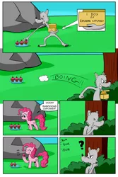 Size: 1024x1536 | Tagged: artist:cartoon-eric, box, comic, comic:pink. it's what's for dinner, cupcake, derpibooru import, food, nom, no sell, oc, oc:fred wolfbane, pinkie pie, safe