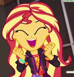Size: 592x615 | Tagged: safe, derpibooru import, screencap, sunset shimmer, equestria girls, equestria girls series, how to backstage, spoiler:eqg series (season 2), cropped, cute, shimmerbetes, solo