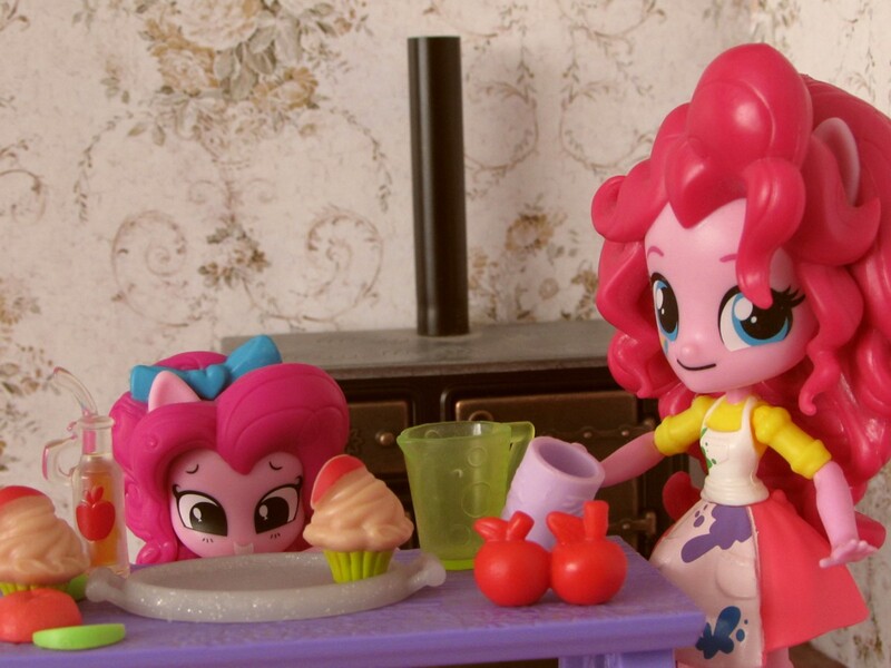 Size: 1200x900 | Tagged: safe, artist:whatthehell!?, derpibooru import, pinkie pie, equestria girls, clothes, doll, equestria girls minis, eqventures of the minis, food, kitchen, photo, stove, table, toy