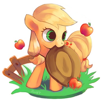 Size: 340x340 | Tagged: safe, artist:amy30535, derpibooru import, edit, applejack, earth pony, pony, apple, applejack's hat, cowboy hat, cute, cutie mark, female, fence, filly, filly applejack, food, freckles, grass, hat, jackabetes, mouth hold, obligatory apple, simple background, solo, weapons-grade cute, white background, younger