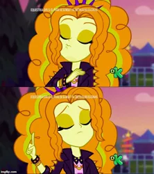 Size: 500x562 | Tagged: safe, derpibooru import, screencap, adagio dazzle, equestria girls, equestria girls series, sunset's backstage pass!, spoiler:eqg series (season 2), animation error, discovery kids, drake, hotline bling, imgflip, meme, polydactyly, spanish