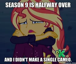 Size: 600x512 | Tagged: safe, derpibooru import, edit, edited screencap, screencap, sunset shimmer, equestria girls, equestria girls series, sunset's backstage pass!, spoiler:eqg series (season 2), blatant lies, cropped, crying, end of ponies, sad, solo, sunsad shimmer, the end of equestria girls