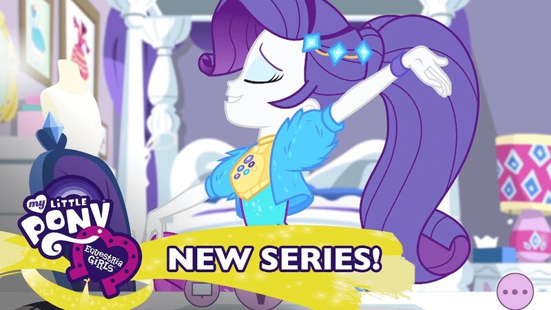 Size: 1280x720 | Tagged: safe, derpibooru import, screencap, rarity, equestria girls, equestria girls series, festival looks, spoiler:eqg series (season 2), equestria girls logo, fashion, pose, rarity's bedroom, youtube link