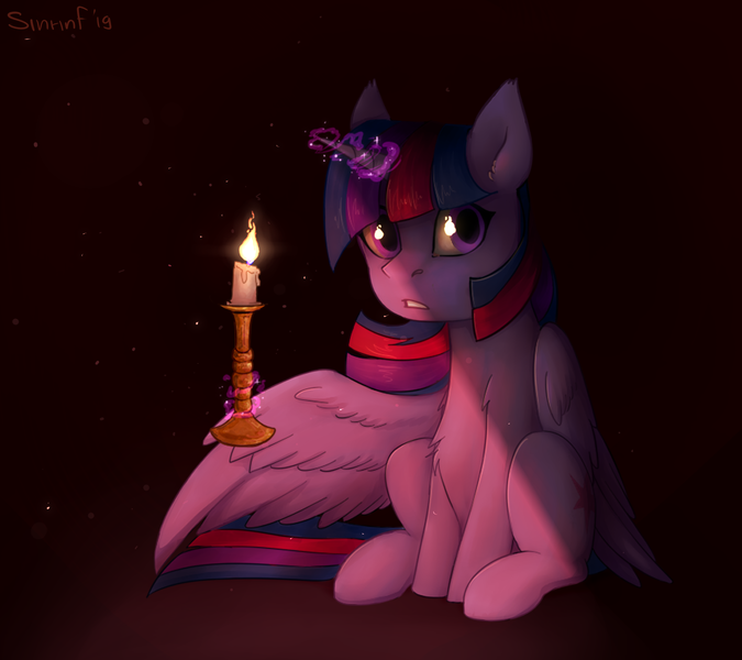 Size: 2160x1920 | Tagged: safe, artist:flysouldragon, derpibooru import, twilight sparkle, twilight sparkle (alicorn), alicorn, pony, candle, horn, magic, solo, wings