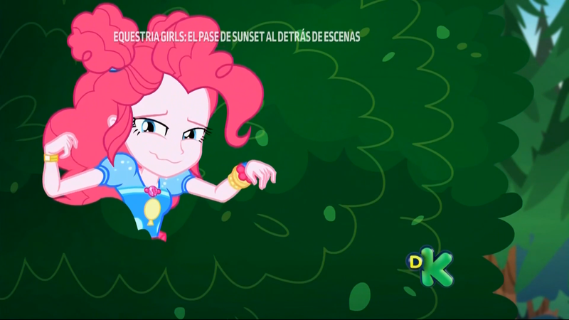 Size: 1366x768 | Tagged: safe, derpibooru import, screencap, pinkie pie, equestria girls, equestria girls series, sunset's backstage pass!, spoiler:eqg series (season 2), bush, geode of sugar bombs, magical geodes, sad, solo, wavy mouth, when she doesn't smile