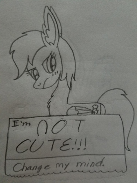 Size: 3024x4032 | Tagged: safe, artist:rainbow dash is best pony, derpibooru import, rainbow dash, pegasus, pony, change my mind, chest fluff, cute, dashabetes, ear fluff, i'm not cute, pencil drawing, solo, traditional art