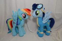 Size: 1000x662 | Tagged: artist:makeshiftwings30, clothes, derpibooru import, irl, photo, plushie, rainbow dash, safe, soarin', uniform, wonderbolts uniform