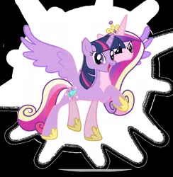 Size: 1254x1285 | Tagged: safe, artist:theunknowenone1, derpibooru import, princess cadance, twilight sparkle, twilight sparkle (alicorn), alicorn, pony, fusion