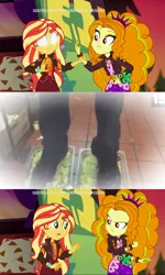 Size: 1920x3202 | Tagged: safe, derpibooru import, edit, screencap, adagio dazzle, sunset shimmer, human, equestria girls, equestria girls series, sunset's backstage pass!, spoiler:eqg series (season 2), burger king foot lettuce, geode of empathy, magical geodes, meme, mind reading, sunset sees things, top15s