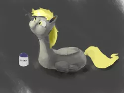 Size: 4000x3000 | Tagged: safe, artist:usager, derpibooru import, derpy hooves, pegasus, pony, female, mare, shampoo, side, solo, sunbathing, you're doing it wrong