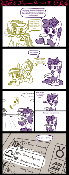 Size: 1050x2640 | Tagged: artist:ficficponyfic, cancer (horoscope), comic, comic:important decisions, crab, derpibooru import, horoscope, libra, ponyscopes, safe, zodiac