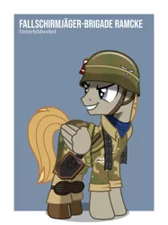 Size: 1024x1366 | Tagged: safe, artist:brony-works, derpibooru import, pegasus, pony, bandolier, clothes, fallschirmjäger, helmet, luftwaffe, male, nazi, nazi germany, paratrooper, solo, stallion, uniform, vector, world war ii