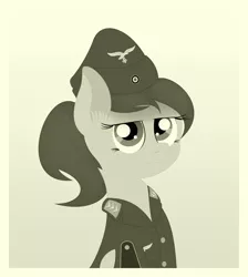 Size: 1401x1563 | Tagged: safe, alternate version, derpibooru import, oc, oc:blitzflügel, pegasus, pony, agent, alternative, anonymousdrawfig, clothes, female, file, hair, hat, military, nazi, nazipone, photo, ponytail, red, uniform, version, wehrmacht, world war ii