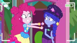 Size: 1280x720 | Tagged: safe, derpibooru import, screencap, pinkie pie, space camp (character), equestria girls, equestria girls series, five lines you need to stand in, spoiler:eqg series (season 2), not luna, thumbs up