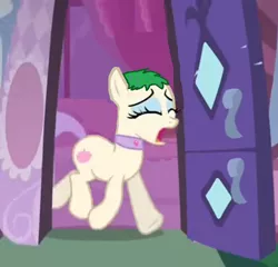 Size: 724x696 | Tagged: safe, derpibooru import, edit, edited screencap, screencap, vera, pony, the show stoppers, abby's flying fairy school, carousel boutique, crying, exploitable meme, gonnigan's hair, green hair, meme, spa pony, vera's mane