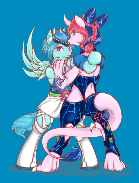 Size: 573x751 | Tagged: safe, artist:thurder2020, derpibooru import, ponified, pegasus, pony, jojo's bizarre adventure, jolyne kujo, mix, narciso anasui