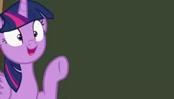 Size: 764x433 | Tagged: safe, derpibooru import, edit, edited screencap, screencap, twilight sparkle, twilight sparkle (alicorn), alicorn, pony, ppov, chalkboard, open mouth, pointing, smiling, solo, twilight's blackboard, wide eyes