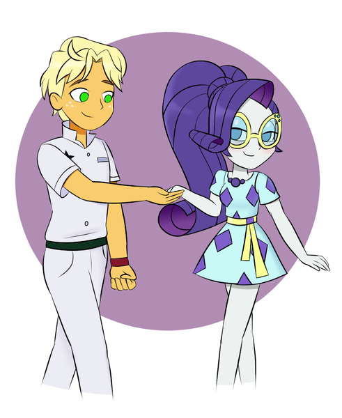 Size: 900x1100 | Tagged: safe, artist:mew-me, derpibooru import, ragamuffin (equestria girls), rarity, equestria girls, equestria girls series, spring breakdown, spoiler:eqg series (season 2), female, holding hands, male, rarimuffin, shipping, straight