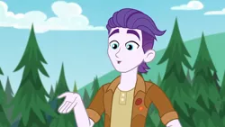 Size: 1280x720 | Tagged: safe, derpibooru import, screencap, dirk thistleweed, accountibilibuddies, equestria girls, equestria girls series, spoiler:choose your own ending (season 2), spoiler:eqg series (season 2), accountibilibuddies: snips, clothes, male, solo