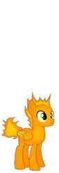 Size: 176x518 | Tagged: safe, artist:rainbow eevee, derpibooru import, ponified, pegasus, pony, base used, battle for dream island, bfdi, colored wings, fire, firey jr., firey jr. (bfdi), junior, male, simple background, small, solo, tiny, transparent background, wings