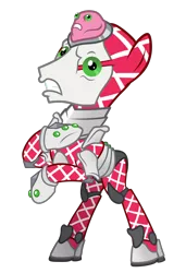 Size: 1535x2244 | Tagged: safe, artist:earth_pony_colds, derpibooru import, ponified, pony, jojo's bizarre adventure, king crimson, stand, vento aureo