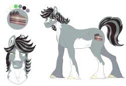 Size: 1232x843 | Tagged: safe, artist:bijutsuyoukai, derpibooru import, oc, oc:granite pie, unofficial characters only, earth pony, pony, blaze (coat marking), coat markings, crack ship offspring, cutie mark, female, mare, offspring, pale belly, parent:marble pie, parent:troubleshoes clyde, parents:marbleshoes, piebald coloring, realistic horse legs, reference sheet, simple background, socks (coat marking), solo, transparent background, unshorn fetlocks