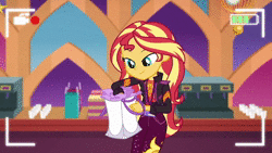 Size: 1920x1080 | Tagged: safe, derpibooru import, screencap, sunset shimmer, equestria girls, equestria girls series, how to backstage, spoiler:eqg series (season 2), animated, clothes, socks, sound, webm