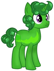 Size: 838x1111 | Tagged: safe, artist:rainbow eevee, derpibooru import, ponified, food pony, original species, pony, unicorn, battle for dream island, bfdi, food, freckles, gelatin, gelatin (bfdi), implied party favour, jelly, male, simple background, solo, transparent background