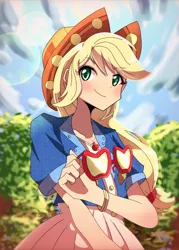 Size: 734x1024 | Tagged: safe, artist:erufi, derpibooru import, applejack, equestria girls, equestria girls series, spoiler:eqg series (season 2), clothes, cowboy hat, dress, female, hat, solo, stetson