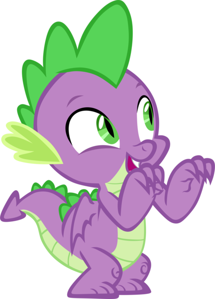 Size: 2694x3739 | Tagged: artist:memnoch, derpibooru import, dragon, excited, male, safe, simple background, solo, sparkle's seven, spike, transparent background, vector, winged spike