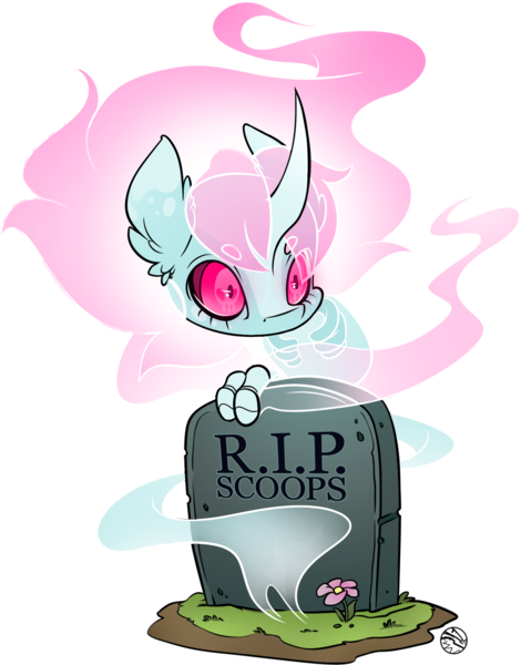 Size: 1454x1856 | Tagged: safe, artist:kez, derpibooru import, oc, oc:scoops, ghost, ghost pony, pony, undead, unicorn, blaze (coat marking), ear fluff, flower, freckles, gravestone, horn, looking at you, markings, skull, skull eyes, solo, text, wingding eyes