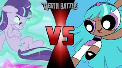 Size: 750x421 | Tagged: safe, artist:mateo-the-wolf, derpibooru import, starlight glimmer, pony, unicorn, bliss (powerpuff girls 2016), death battle, exploitable meme, female, glowing horn, horn, levitation, magic, mare, meme, powerpuff girls 2016, self-levitation, telekinesis, the powerpuff girls