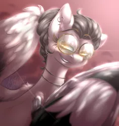 Size: 1020x1080 | Tagged: safe, artist:ggchristian, derpibooru import, oc, oc:silvia (enderblackings), pegasus, pony, female, glasses, mare, solo