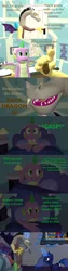 Size: 1920x7560 | Tagged: 3d, angry, artist:papadragon69, bed, catapult nightmare, comic, comic:spike's cyosa, cyoa, derpibooru import, discord, doctor's office, door, dragon, dream, fourth wall, male, older, older spike, princess luna, source filmmaker, spike, suggestive, teenager, teenage spike, uh oh, waking up, winged spike